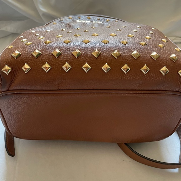 Michael Kors Women's Abbey Medium‎ Studded Leather Backpack Brown - Picture 16 of 16